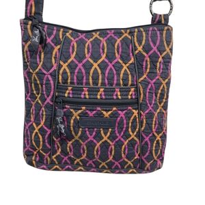 Vera Bradley Jazzy Crossbody Bag  Pink Gray Orange Design